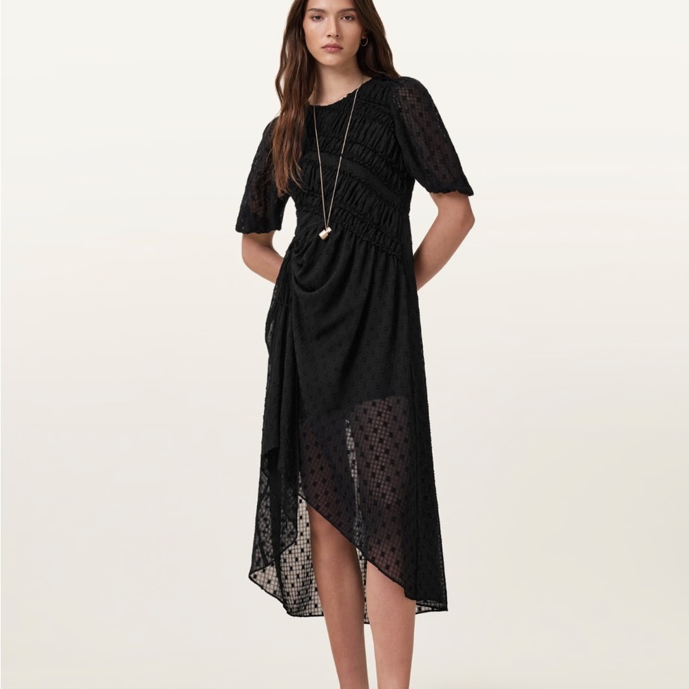 All Saints Black Asymmetrical Dress